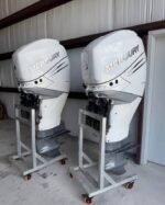 Twin 2019 Mercury 350HP Verado Outboards – 210 Hours – 25” Shaft – Serviced – Controls Included